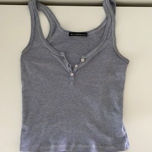 Blue and white striped Brandy Melville tank top